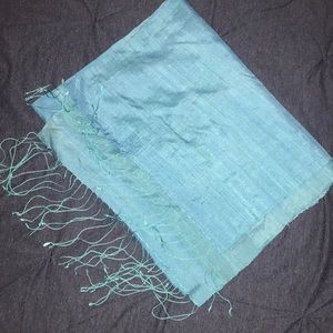 Turquoise silk scarf (handmade)